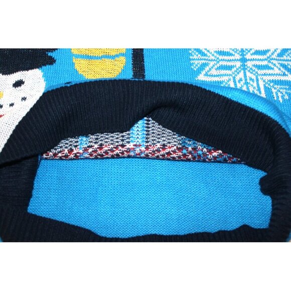 Winter Holiday Knit Sweater with Snowman/Snowflake Motif, Size M - Picture 4 of 9